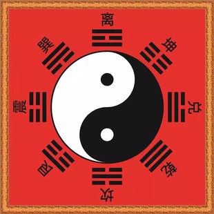 周易经后天八卦挂图太极八卦图挂画风水布旺宅阴阳墙壁贴装饰画