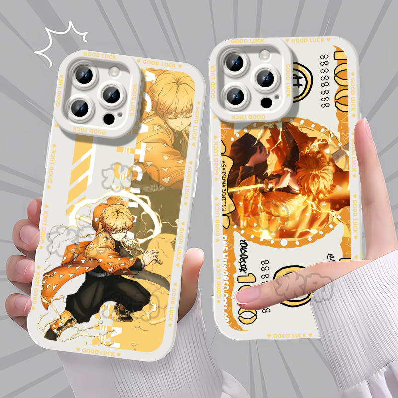 鬼灭之刃无限城我妻善逸手机壳适用苹果17OPPOY31S16华为P80Y37防摔IQOOZ9TURBOIQOONEO10PROPLUS红米K80至尊