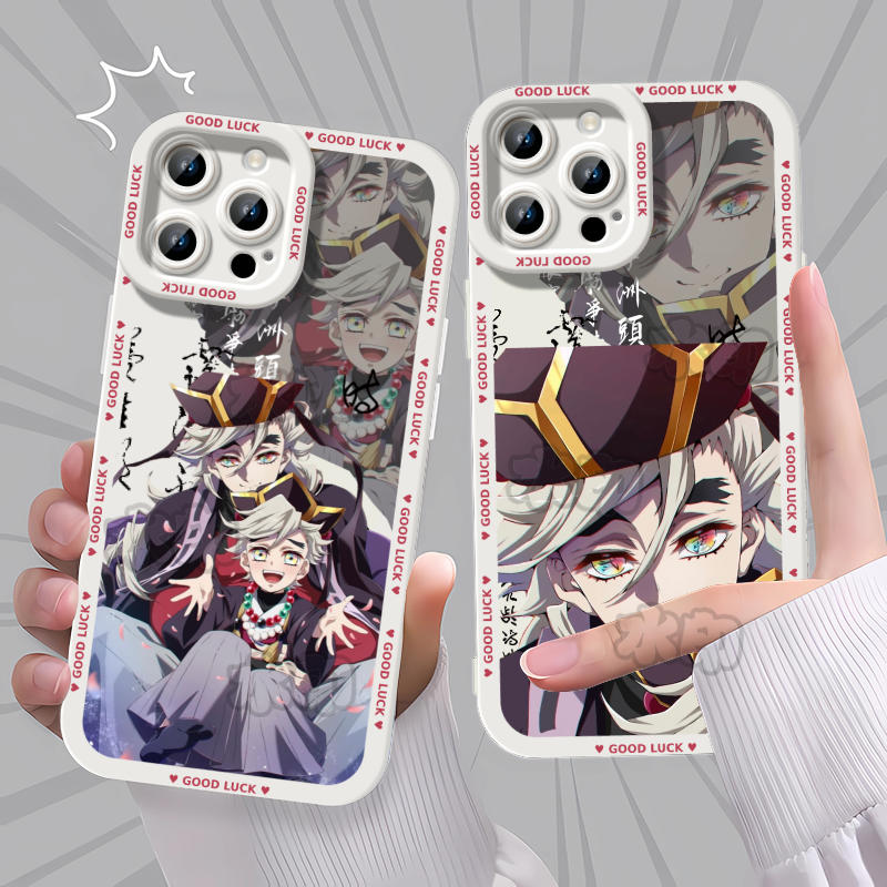 鬼灭之刃无限城上弦童磨动漫手机壳适用苹果161加ACE5红米NOTE1515防摔IQOOZ10TURBOK80至尊Y200I11VIVOY70ST