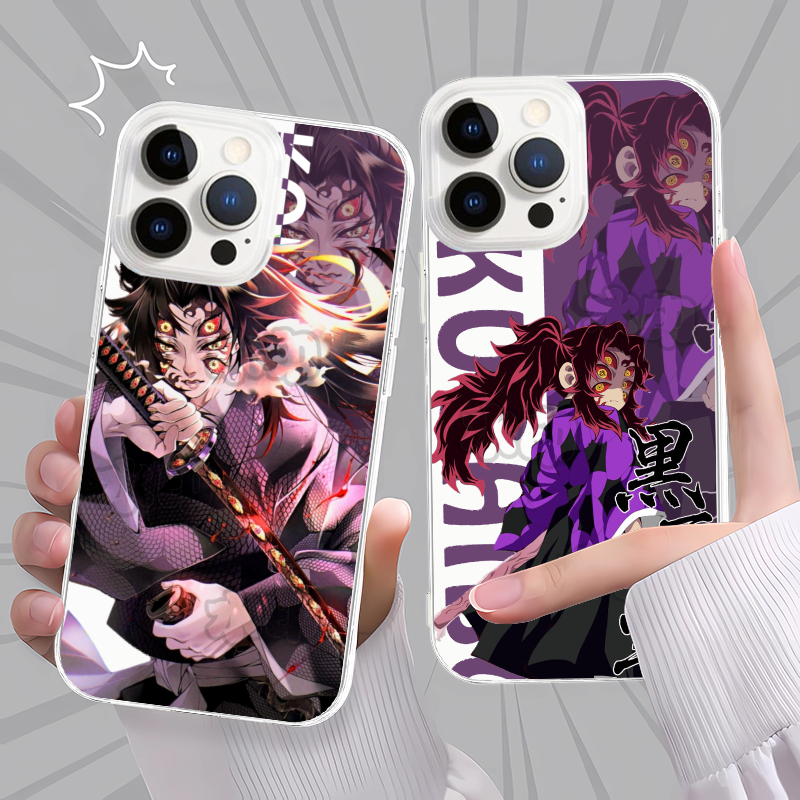 鬼灭之刃无限城上弦黑死牟动漫手机壳适用苹果16IQOOZ9TURBO荣耀100OPPOY52S真我15A58防摔NEO9一加ACE5华为P