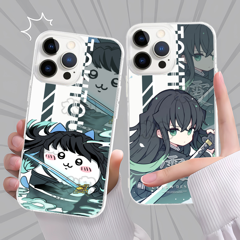 鬼灭之刃无限城时透无一郎霞柱手机壳适用苹果16华为MATE40MATE60MATE501415红米TURBO4IQOOZ9OPPOA72卡通K13
