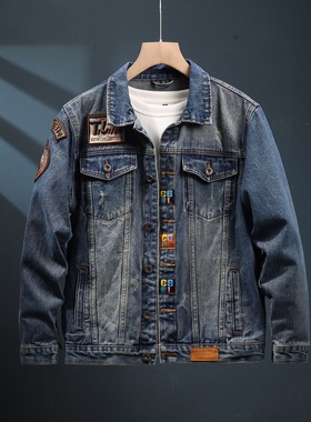 2025秋冬美式高端牛仔外套男潮牌工装夹克水洗百搭外穿休闲牛仔衣