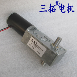 GW31CT 12V24V 双输出轴 大扭矩蜗轮蜗杆减速电机 直流马达