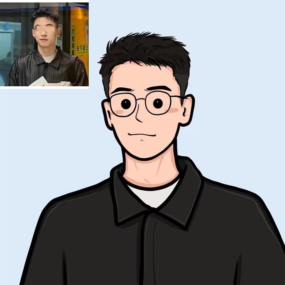 男生头像手绘定制微信ins男头设计简笔画卡通形象绘制照片转动漫