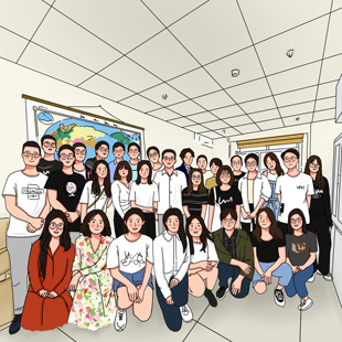 卡通集体照手绘定制公司员工团建多人合照转动漫画Q版形象约稿