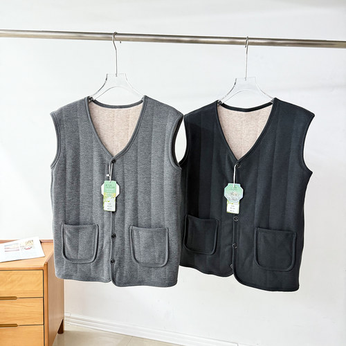 100绵羊毛填充！轻暖系列！秋冬男加绒加厚百搭保暖内搭背心马甲