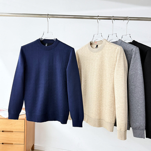 肌理提花 商场订单 秋冬加绒加厚保暖针织毛衣 桑蚕丝混纺 羊毛