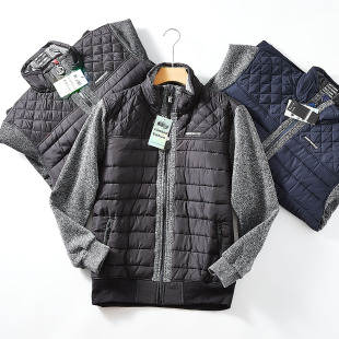 内里复合加绒！ 小众G端线！外贸男装秋冬保暖立领拼接棉服外套潮