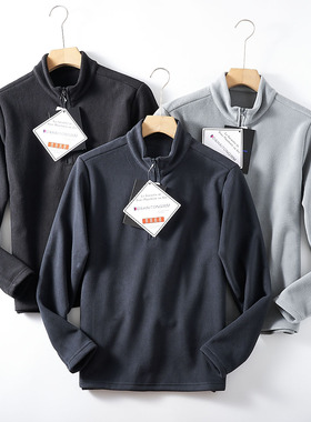 ODM订单！厚实保暖+双面绒！冬季男士户外半拉链立领摇粒绒卫衣