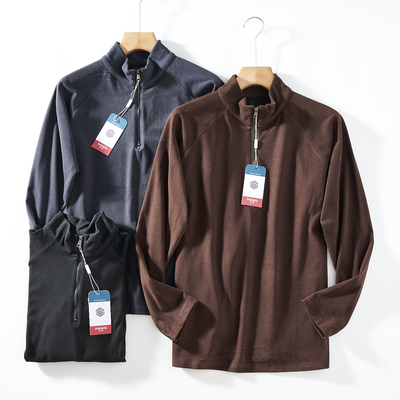 双面德绒~细腻保暖+半拉链！秋冬季款男款休闲百搭立领长袖打底衫