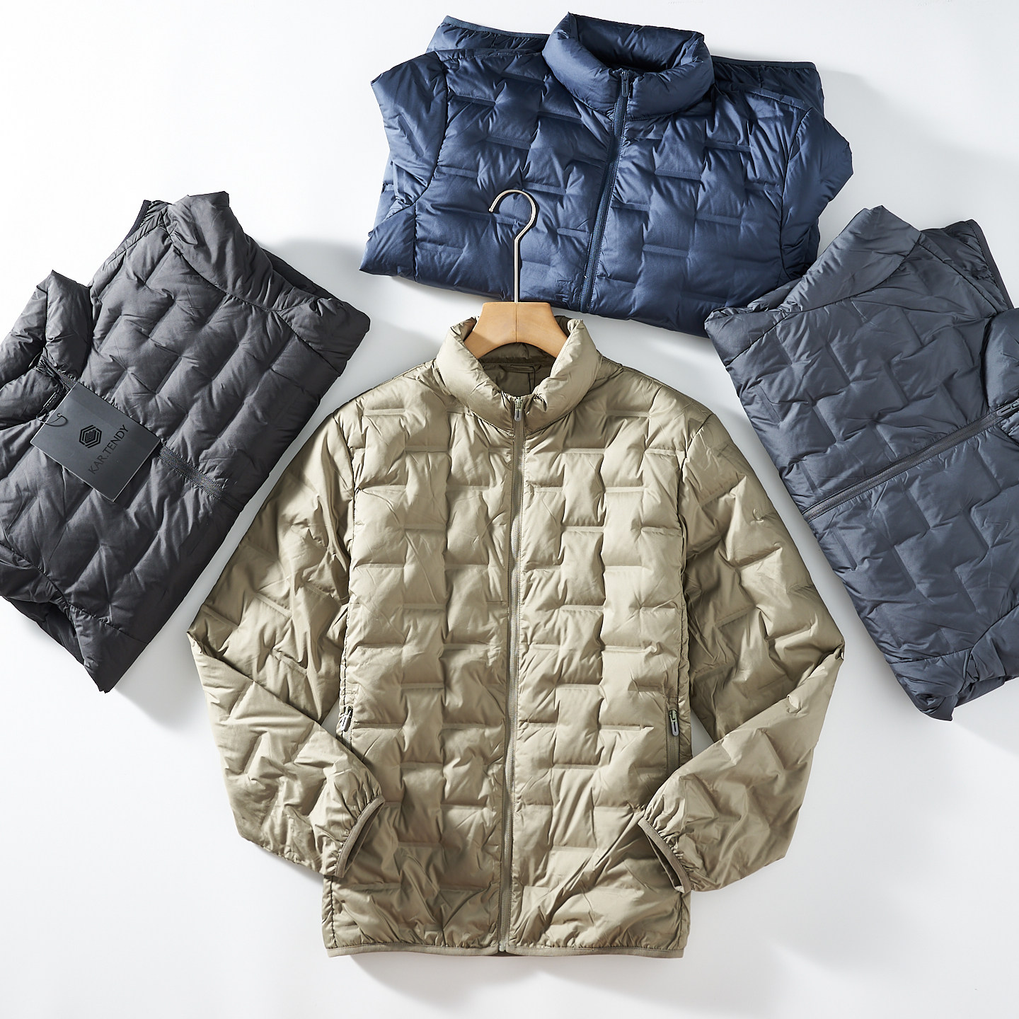 公司单~90鸭绒+压胶锁绒！男款秋冬季轻便立领薄款羽绒服外套潮