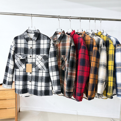 巨暖和！巨好看！经典格纹！外贸男装秋冬重磅磨毛法莱绒衬衫外套