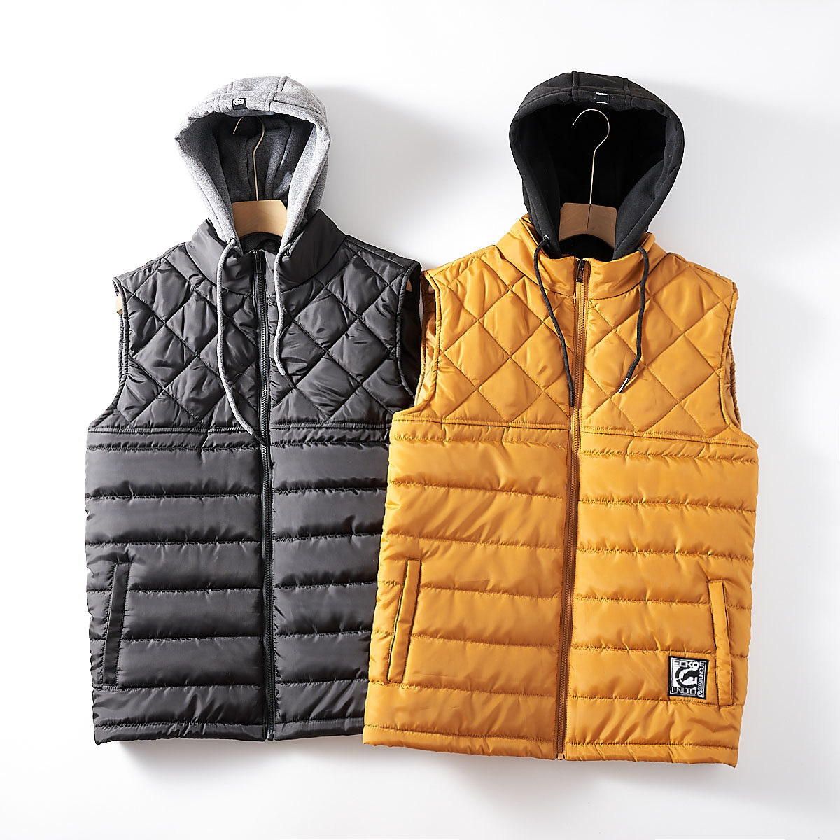 美单捡漏轻量防风防水秋冬男士假两件连帽绗缝棉马甲厚款背心外套,男装,常规马甲,淘宝优惠券,粉丝福利购,淘宝优惠卷