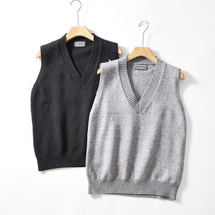 时尚 秋冬男士 百搭V领针织马甲背心潮 ODM公司货 高克重纱线混纺