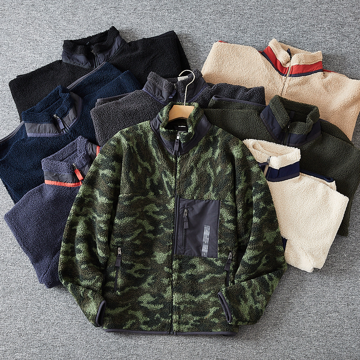 南非外贸 420g重磅泰迪绒撞色 秋冬男女加厚立领宽松休闲夹克外套,户外/登山/野营/旅行用品,抓绒衣,淘宝优惠券,粉丝福利购,淘宝优惠卷