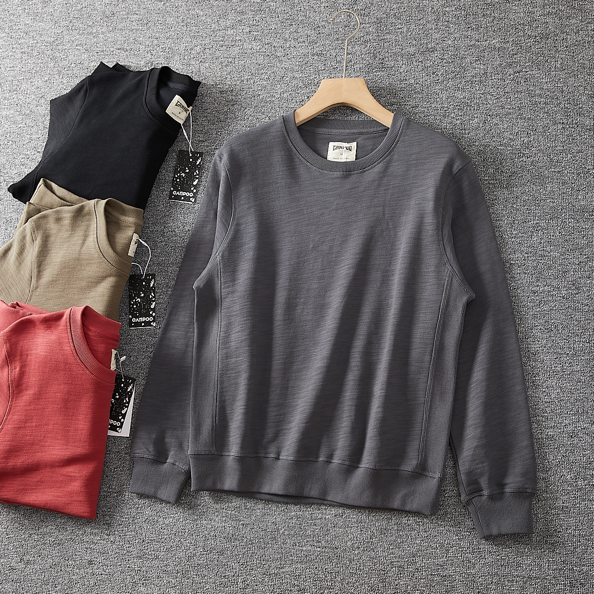 圆领套头休闲卫衣