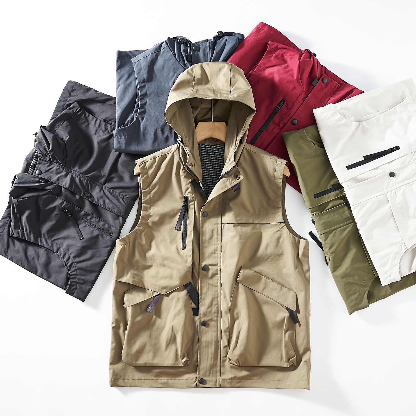 轻量防水耐磨战术工装风秋季男女山系户外休闲多口袋连帽马甲外套