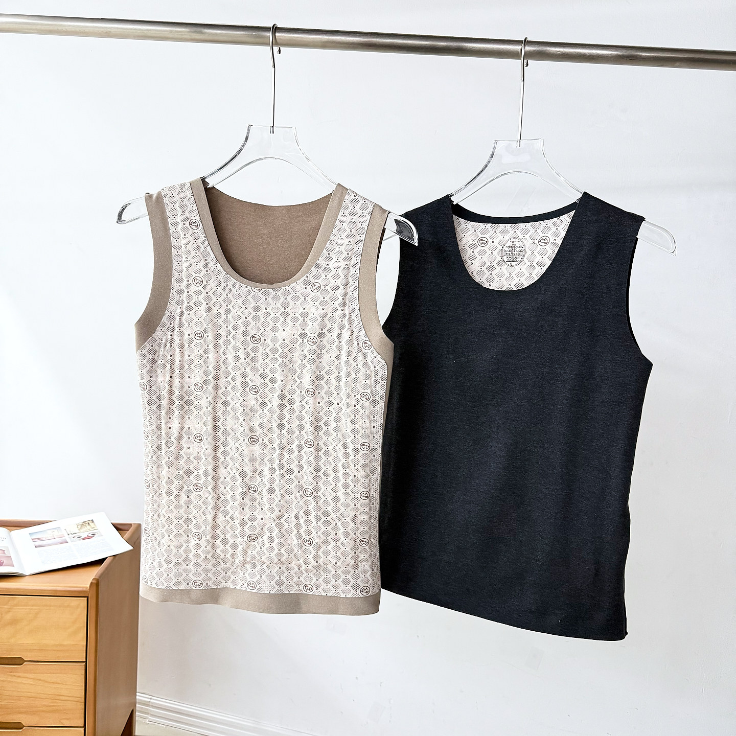 恒温自发热！100羊毛填充！外贸男装秋冬亲肤保暖抗菌背心马甲潮