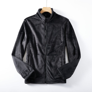 立领内胆中间层夹克外套 秋冬男士 尾货外贸 金丝绒复合摇粒绒保暖