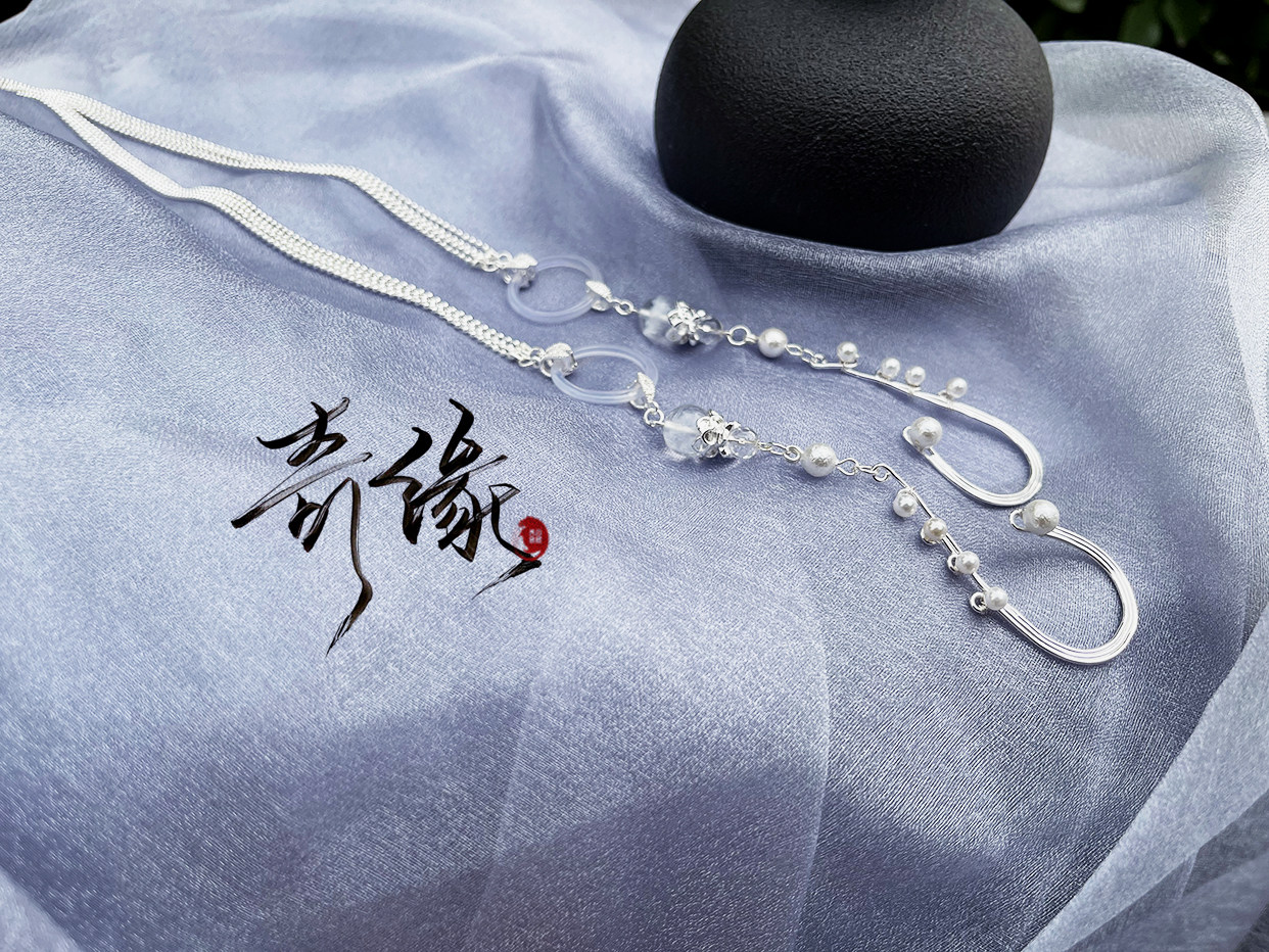 [ 仙灵之庭 ] 原创古风汉服配饰耳饰 长流苏仙气飘带耳挂男女通用