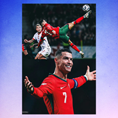 C罗海报墙贴生涯910球纪念倒挂金钩足坛真神yyds房间卧室背景贴纸