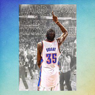 凯文杜兰特海报墙贴篮球周边男生房间卧室客厅宿舍装饰自粘贴画