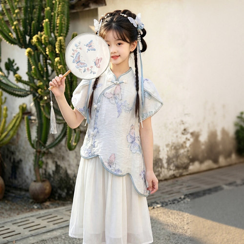 尤画2026夏款新款女童新中式国风超美旗袍裙68541