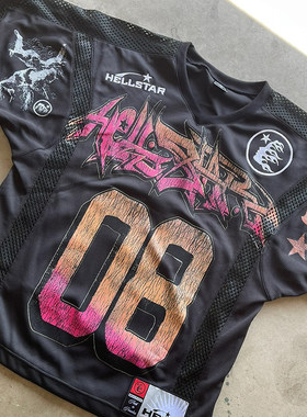 HELLSTAR STUDIOS JERSEY TEE 网眼拼接短袖球衣T恤