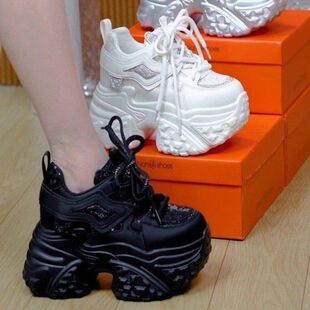 小个子厚底增高老爹鞋 亮片休闲高跟女鞋 女2024冬新款 时尚 韩版 爆款