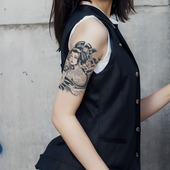 日系舞姬纹身贴女防水持久手臂后背仿真刺青草本果汁高级感不反光