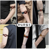 XMXP日式 招财彩色臂环纹身贴老传统男达摩蛋锦鲤仙鹤高级防水持久