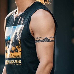 山川臂环果汁草本纹身贴防水持久手臂洗不掉不反光男女半永久批发