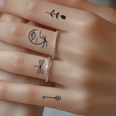 草本纹身贴防水女持久可爱小ins风手指锁骨英文蝴蝶高级感半永久