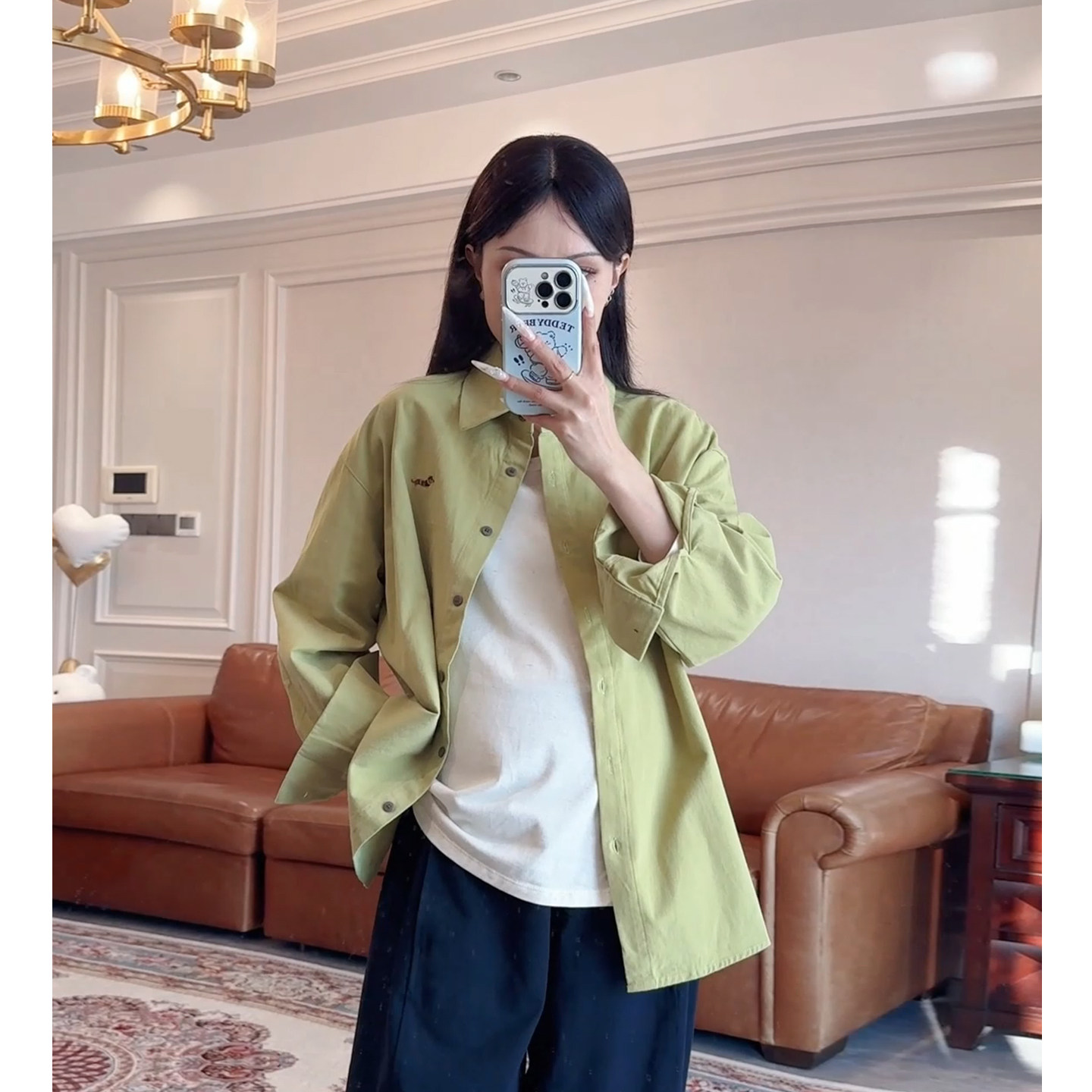 春秋慵懒风宽松显瘦长袖衬衫女