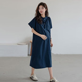 短袖 诺初孕妇装 长裙宽松棉布裙子夏装 新款 孕妇裙 孕期连衣裙夏季