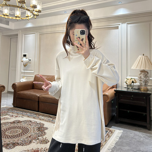 t恤上衣秋冬款 保暖 长袖 德绒磨毛打底衫 内搭外穿高领打底衣 孕妇装