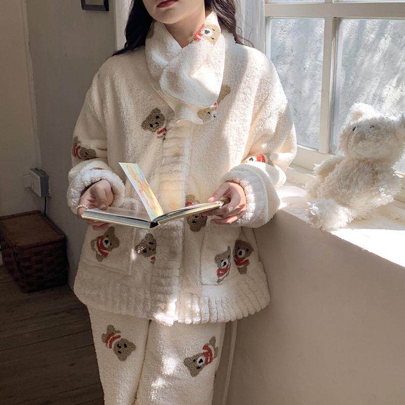 珊瑚绒月子服加绒加厚