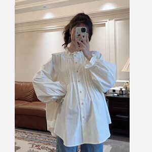 洋气孕妇衬衫宽松纯棉长袖上衣