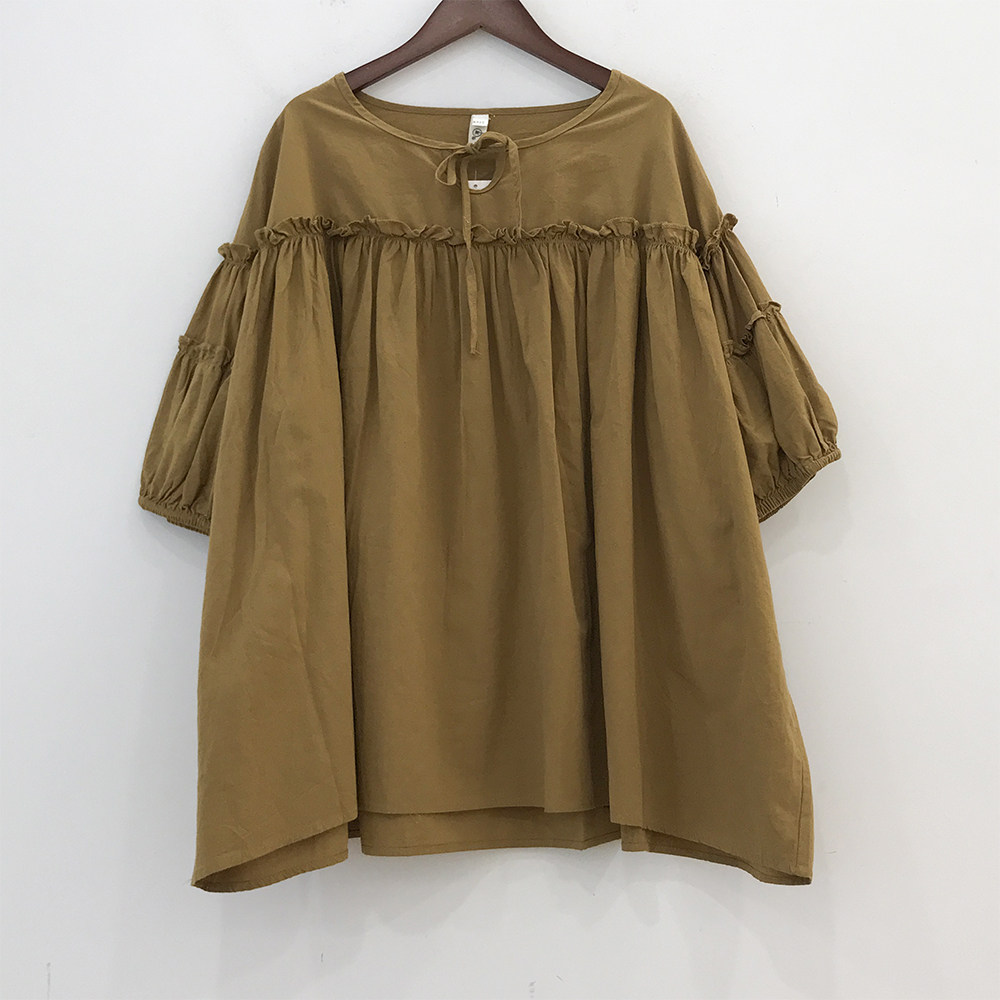 [클리어런스 스타일] 출산 여름 셔츠 티셔츠 중간 길이 패션 여름 반팔 편안한 트렌디 엄마 탑