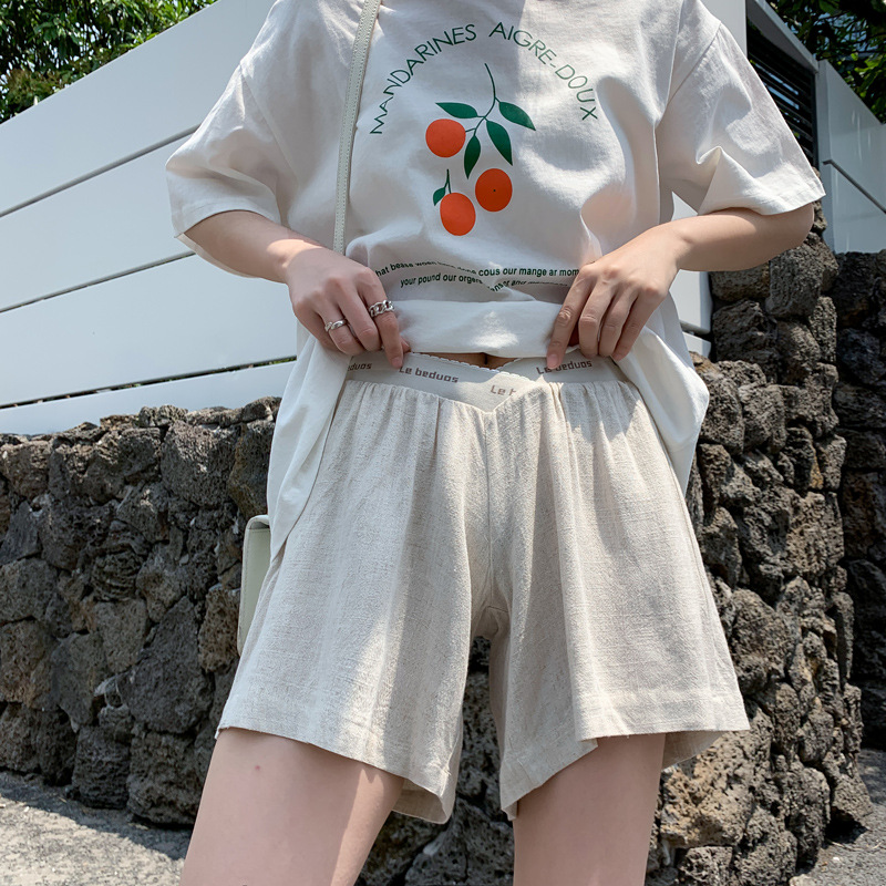 孕妇短裤夏季外穿棉麻薄款低腰