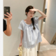 诺初孕妇装 衬衫 植物系女生 圆领系带短袖 气质简约半身裙 法式