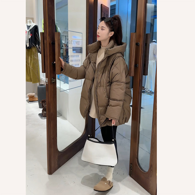 诺初孕妇羽绒服韩版冬装白鸭绒大码休闲时尚连帽保暖中长款女外套