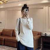 可叠穿内搭 打底衫 舒适面膜T孕妇装 T恤上衣春秋显瘦白色弹力长袖