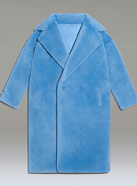 Adidas/阿迪达斯男女同款人造皮草毛绒长款大衣H18983