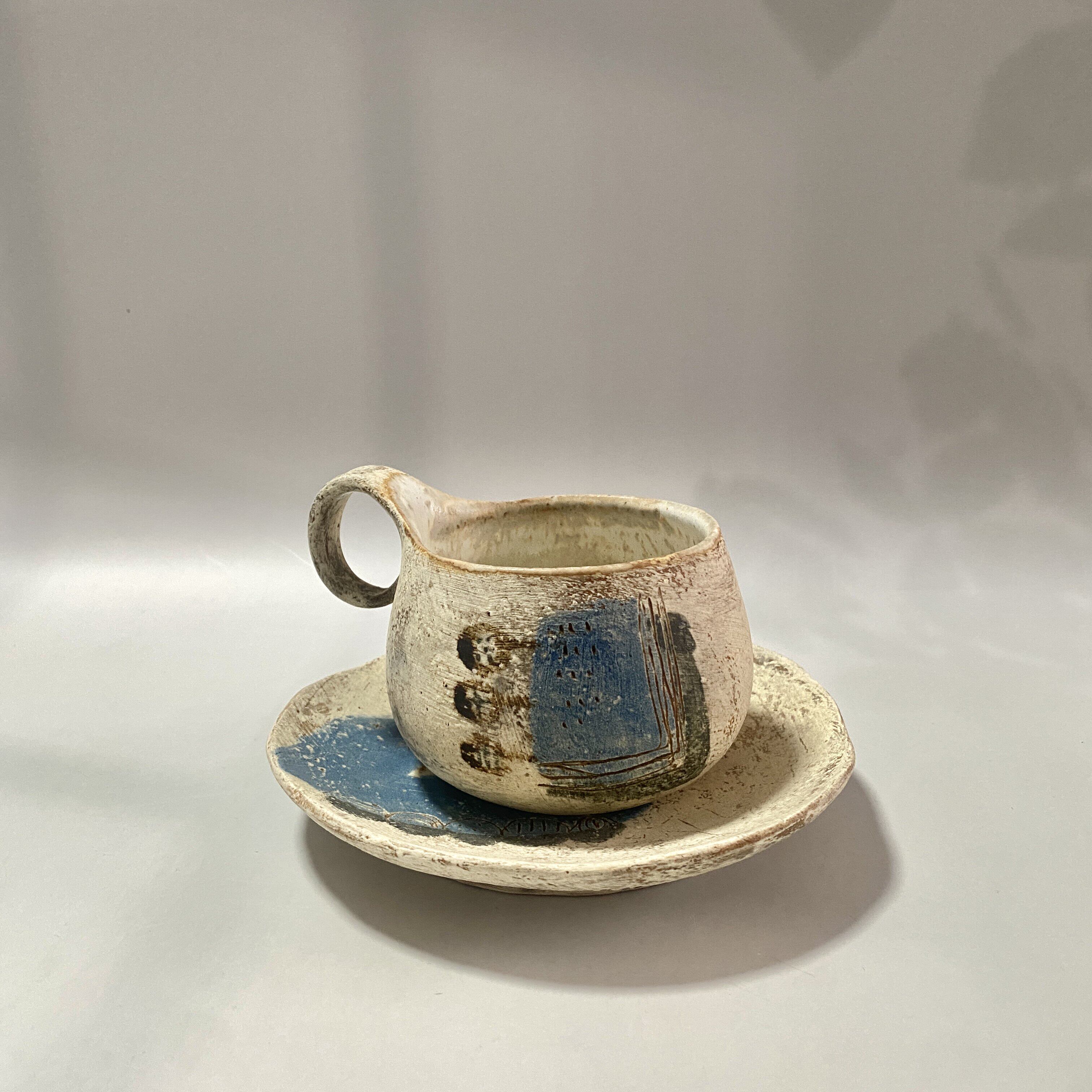 日本手作瓷器 Boro 手作陶瓷马克杯水杯咖啡杯牛奶杯成套杯具碟子