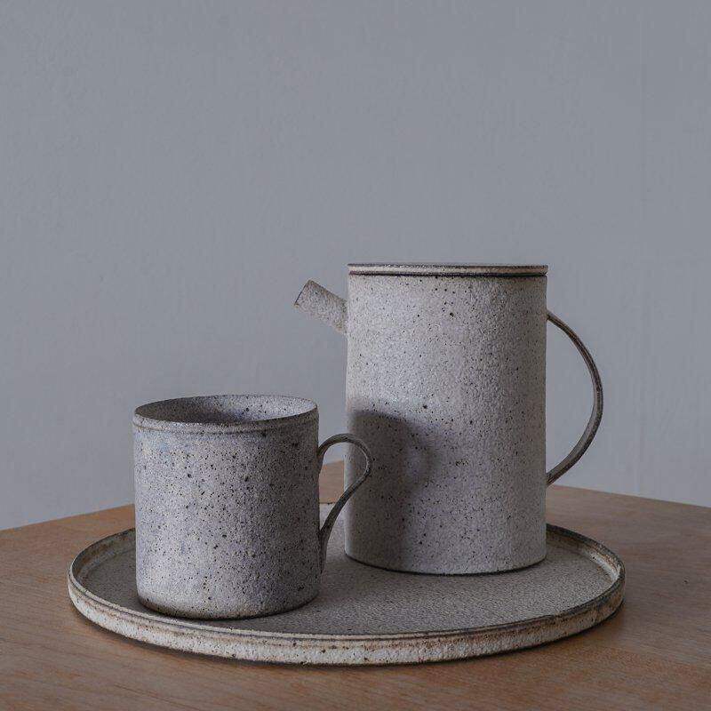 日本手作瓷器 远藤岳 日本手作瓷器茶壶茶杯盘子马克杯咖啡杯成套