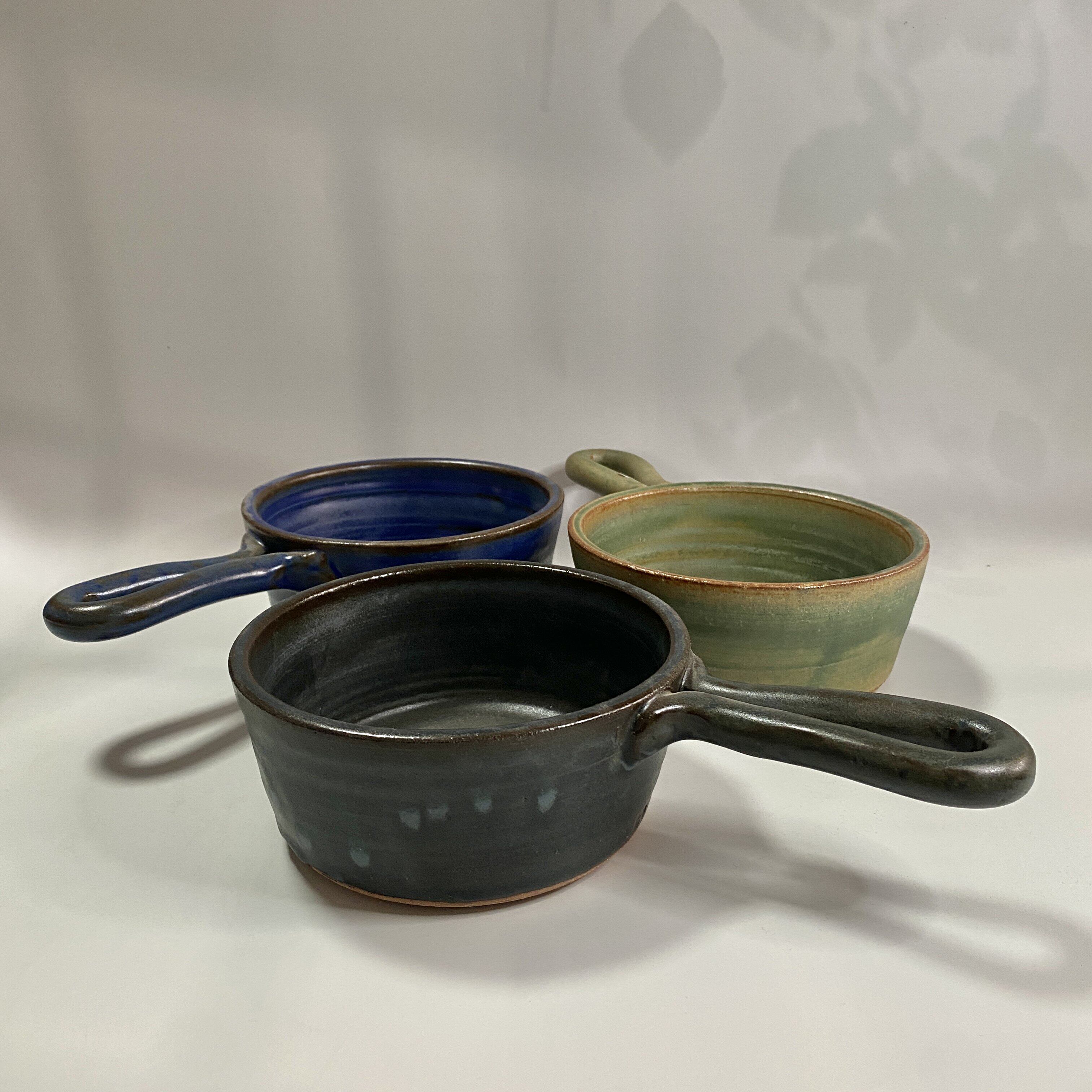 日本手作瓷器 中村文夫 手作平底锅大锅汤锅侧把锅焖锅煲汤家用