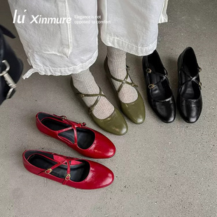Lu' Xinmure 女士时尚2026 新款圆头内增高玛丽珍鞋 小皮鞋单鞋