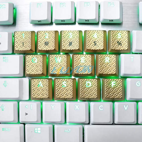 适用于罗技G915 913 G815 813金色纹理防滑透光13键键帽fps游戏