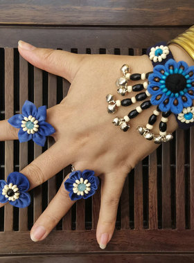 云南旅游伴手礼扎染戒指小礼物布艺首饰戒指布艺饰品手工编织手饰